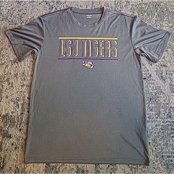LSU Tigers NCAA Classic Fit Crew Neck SS Tee T-Shirt Gray Adult Large - Picture 1 of 8